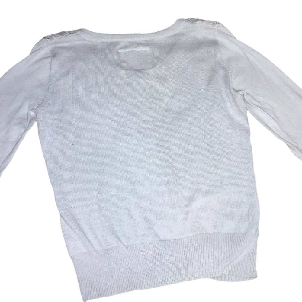 Justice believe in yourself Button Sweater Lace Front  Beige Girls 7 - Picture 6 of 8